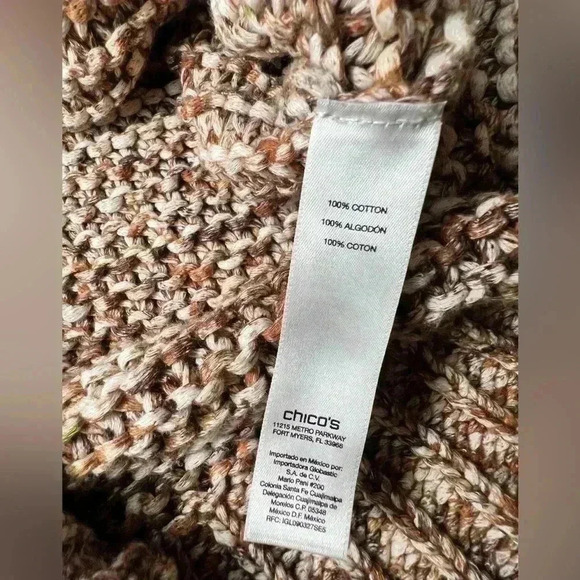 Chico's Sweater 0 Women's S Textured Sherri Pullover Neutral Marled Knit - Picture 13 of 13